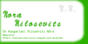 nora milosevits business card